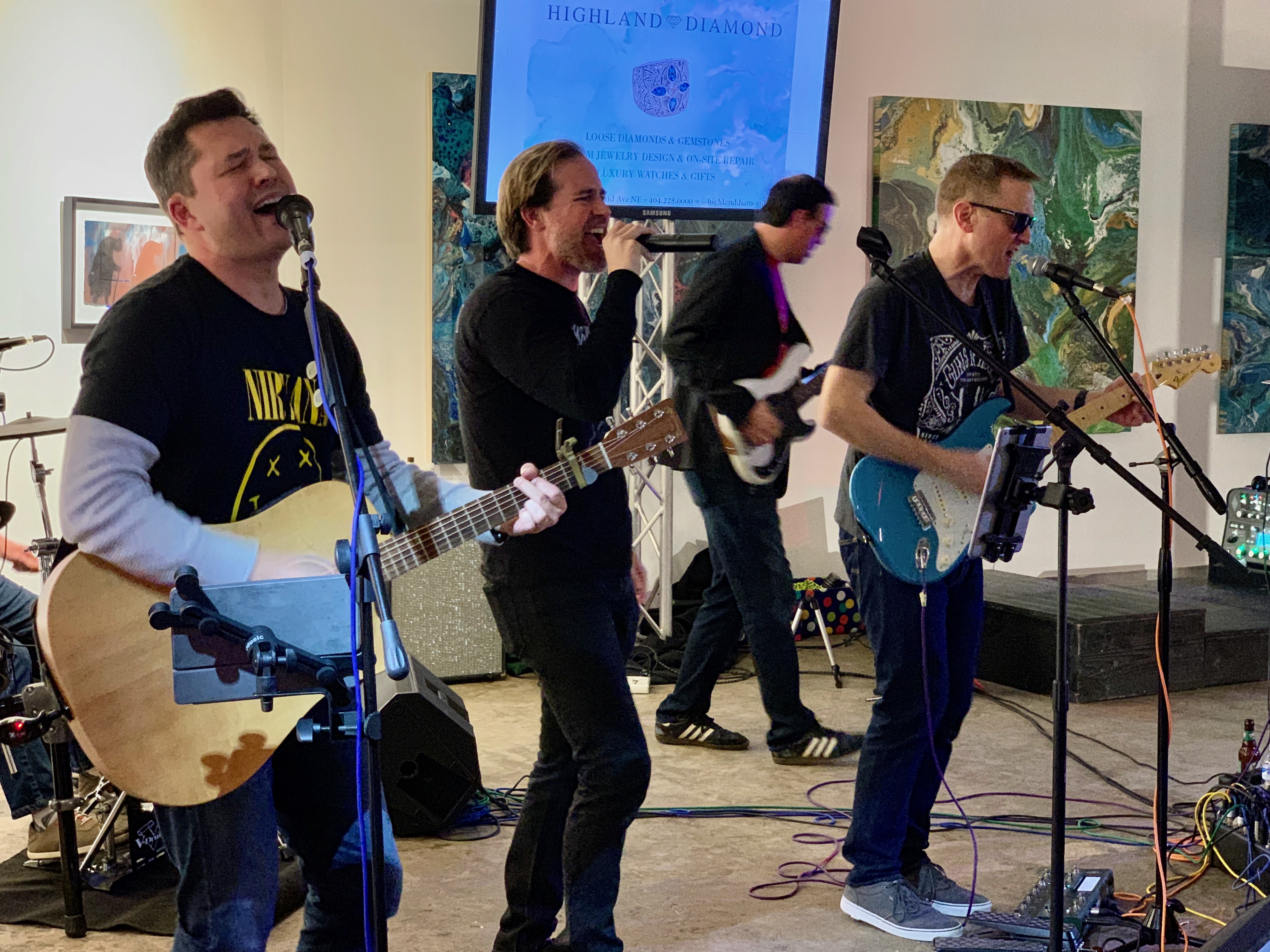 Drummer playing on stage